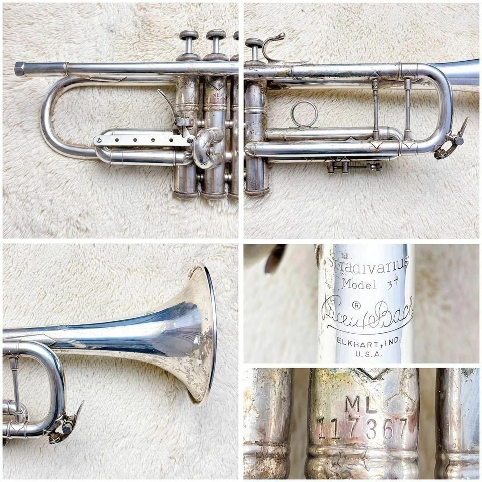 Bach Stradivarius 180ML37 Tromba Argento Bb Mantenuta Pronta da Suonare Bocca... - Immagine 4 di 4