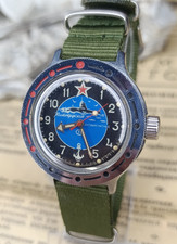 Vintage Soviet diver military watch WOSTOK Amphibian Submarine Navy antimagnetic