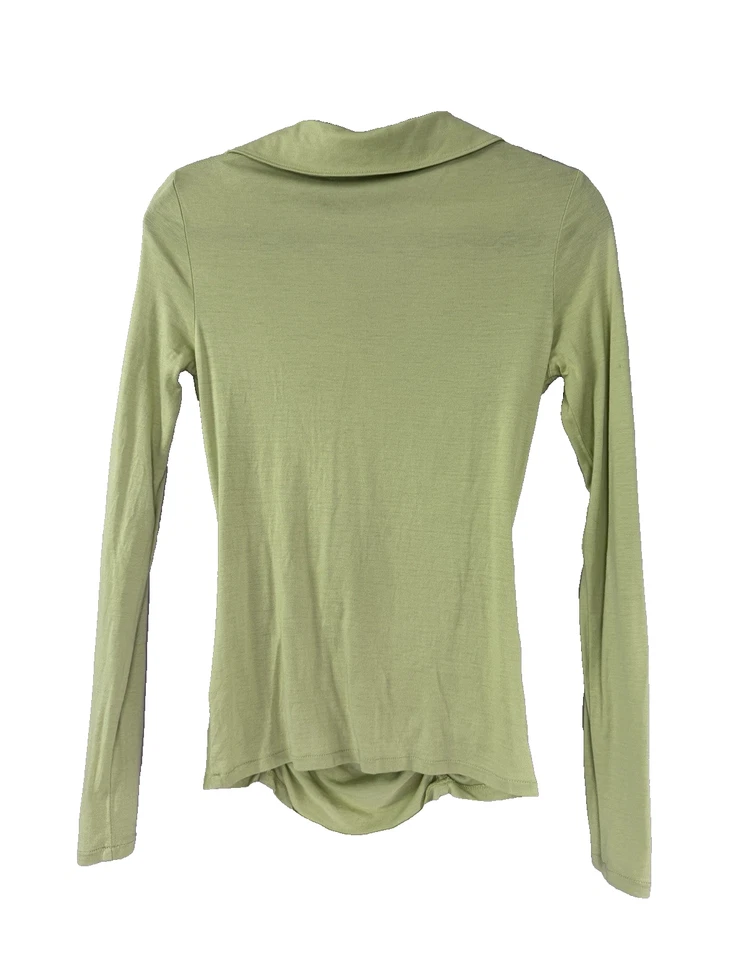 Blusa Top Mexx Mujer Pequeña Verde Claro Seda Tranquila Lujo Minimalista Atletismo Foto 2 de 4