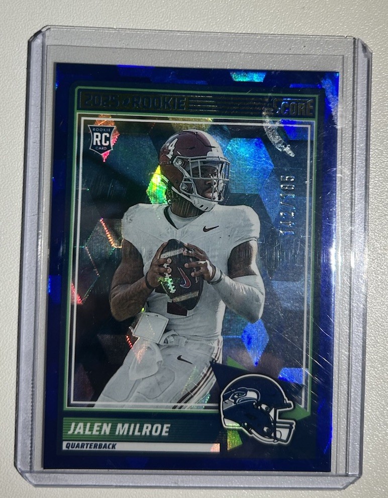 2025 Score - Rookies Jalen Milroe #29 Cubic /185 (RC) Alabama, Seattle Seahawks