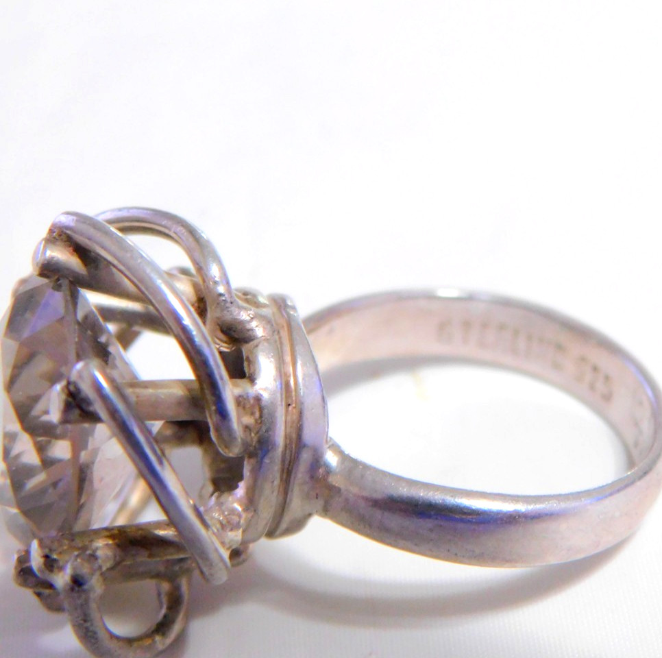 Sterling Silver Solitaire Light Gemstone Ring R12… - image 6