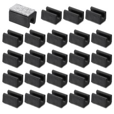 10mm Rectangle Chair Leg Cover 24Pcs Furniture Feet Hardwood Protectors Black