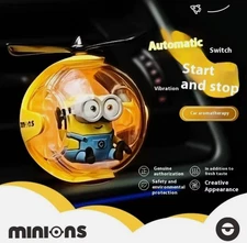 Minions Cartoon Car Vent Air Freshener Rotating Propeller Best Christmas Gift