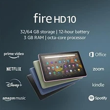 🔥 Amazon Kindle Fire HD 10" 32GB Tablet 11th Gen 12+ Battery NEW Non-Retail Box