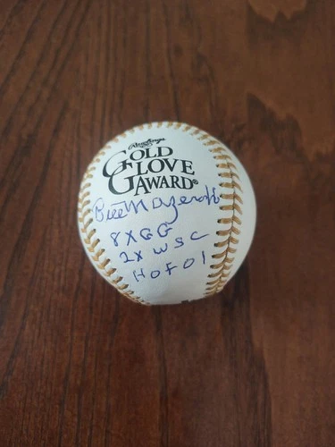 Bill Mazeroski Autographed Gold Glove Baseball W/ 3 inscriptions JSA