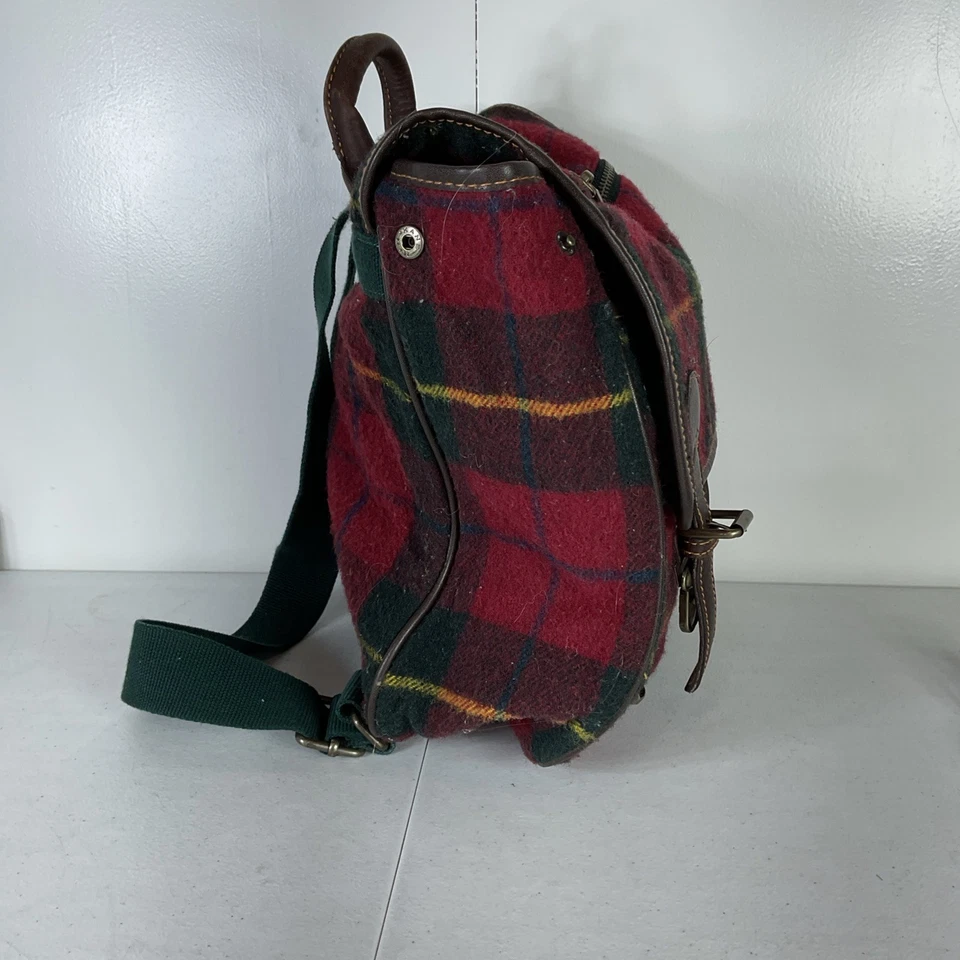 Mini mochila/bolsa de libros The Gap vintage años 90 y2k mezcla de lana tartán hebilla a cuadros Foto 4 de 4