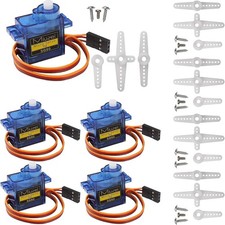 Compact SG90 9g Micro Servo Motor - 5-Pack for RC Airplane  Robotics Projects