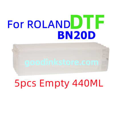 5X 440ml Empty Refillable Cartridge Roland Versastudio BN-20D BN20D DTF w/ chip