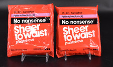 NEW No Nonsense Sheer to Waist TAN Pantyhose 2 Pair SIZE A Sheer Toe Sandalfoot