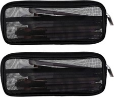 8.3 X 4 Inch 2 PCS Mesh Makeup Brush Bag Clear Travel Holder...