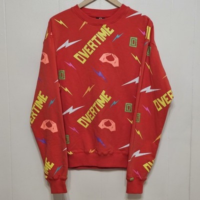 Overtime Red Graphic Logo Crewneck Sweatshirt Men s Medium Streetwear Hype