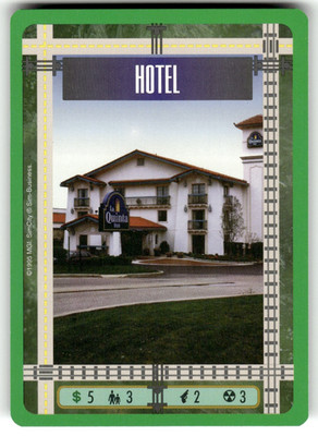 1994 Sim City CCG Trading Card C Hotel [5-3-2-3]