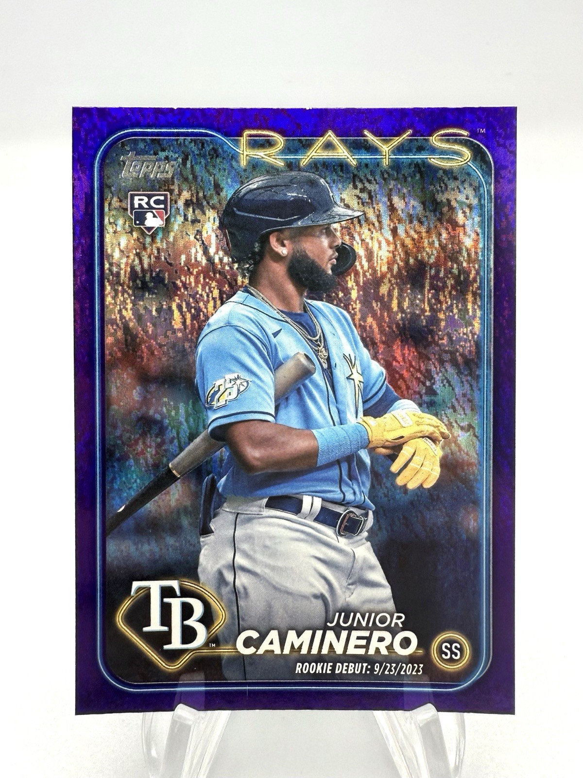 2024 Topps Update Junior Caminero Rookie Debut Purple Foil /799 #US223