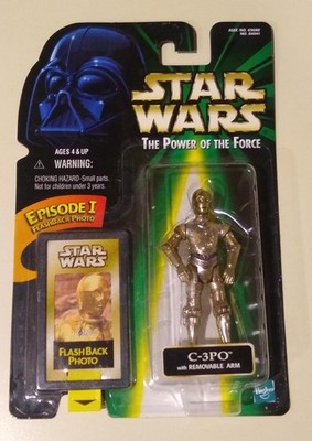1998 Star Wars Power of the Force ~C-3PO w/removable arm~ Flashback..MOMC..