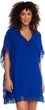 La Blanca Women's Tunic Swimsuit Blue Cover Up Dress Size XXS Beach Resort NWT