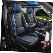 Custom Fit Seat Covers for Chevy Silverado GMC Sierra Front Seat - Black/Blue