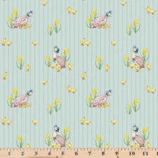 Peter Rabbit & Friends Duck Stripe Blue CD15862 Cotton Fabric By half yard
