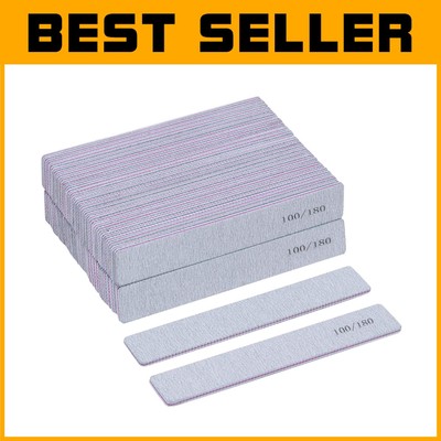 Compact 100-Pack Nail Files - Double-Sided for Easy Acrylic Nail Care & Shaping