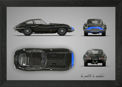 Jaguar E Type Gerahmtes Wandbild Poster Leinwanddruck Bild