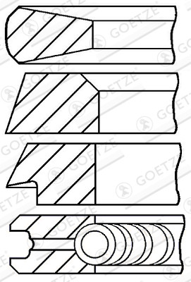 GOETZE ENGINE 08-279600-00 Kolbenringsatz für FENDT