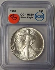 1988 American Silver Eagle - ICG MS69 - A20