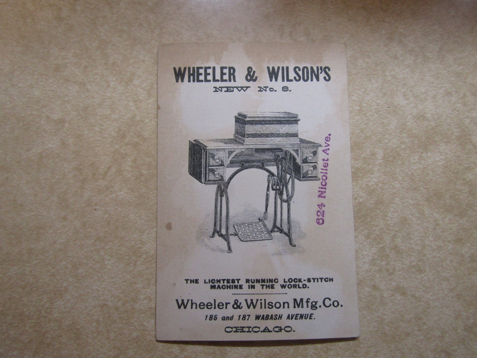 Wheeler & Wilson Sewing Machine -Cats