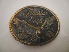 vintage 1970s western TRANSTAR EAGLE belt buckle SEMI-TRUCK cowboy TRUCKER brass