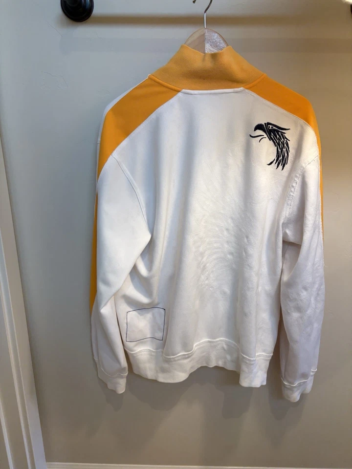 Super Cool White with Yellow Accents Nike Russia Rare Olympics Zip Up. Size L - Image 2 of 4