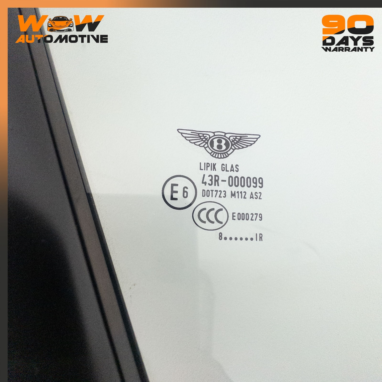 07-11 BENTLEY CONTINENTAL GTC FRONT RIGHT DOOR QUARTER VENT WINDOW GLASS OEM