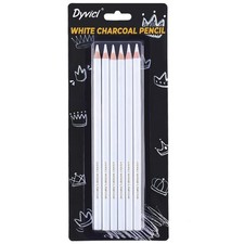 Dyvicl White Charcoal Pencils Drawing Set, 6 Pcs Sketch Highlight Pencil Hard...