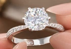 1 Ct 6.5 mm Round Cut Moissanite Ring 925 Sterling Silver Size 7 Engagement Ring
