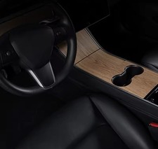 Tesla Center Sticker 2017-2020 Model 3 Wood Center Console Panel Cover Tesla Center Sticker 2017-2020 Model 3 Wood Center Console Panel Cover