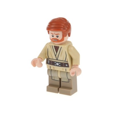 1x Lego Minifigur SW Obi-Wan Kenobi Doppelgesicht Beine dunkel beige sw0535