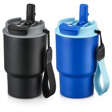 13.5oz Kids Insulated Tumbler with Lid and Straw, BPA-Free Stainless Steel Ki...