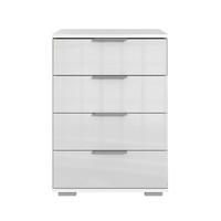 Nachttisch Nachtschrank Nachtkonsole Hoch Boxspringbett Weiß Glasfront