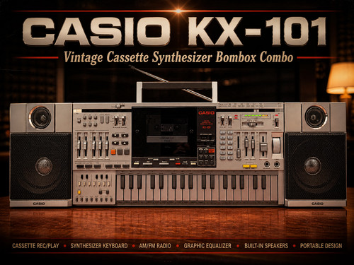 CASIO KX-101 🌈RaRe🌈 Vintage Cassette Synthesizer Bombox Combo