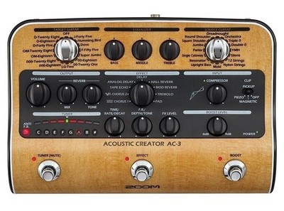 Zoom AC-3 Acoustic Creator Enhanced Direct Box and Preamp with Effects