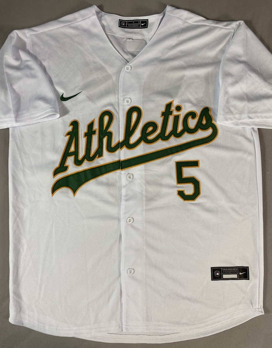 ATHLETICS- JACOB WILSON AUTOGRAPH HOME WHITE #5 NIKE JERSEY PSA