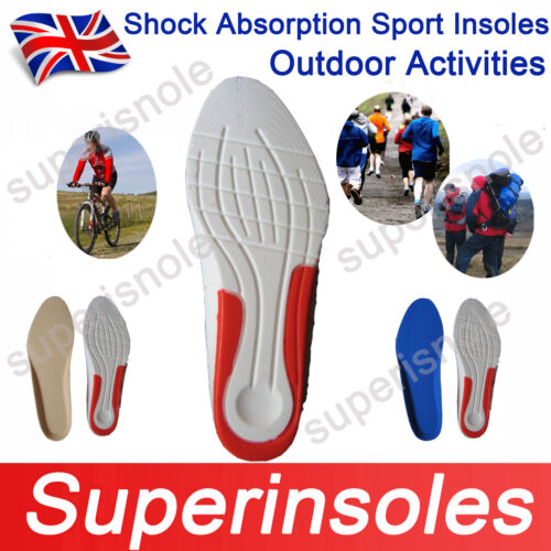 Heavy Duty Anti-fraction Sport Running Hiking Shock Absorption Orthotic Insoles - Picture 1 of 5