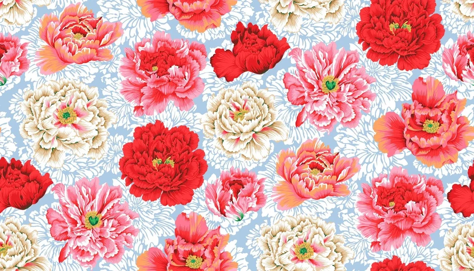 Philip Jacobs BROCADE PEONY NATURAL PWPJ062 21” X WOF - Imagem 2 de 2