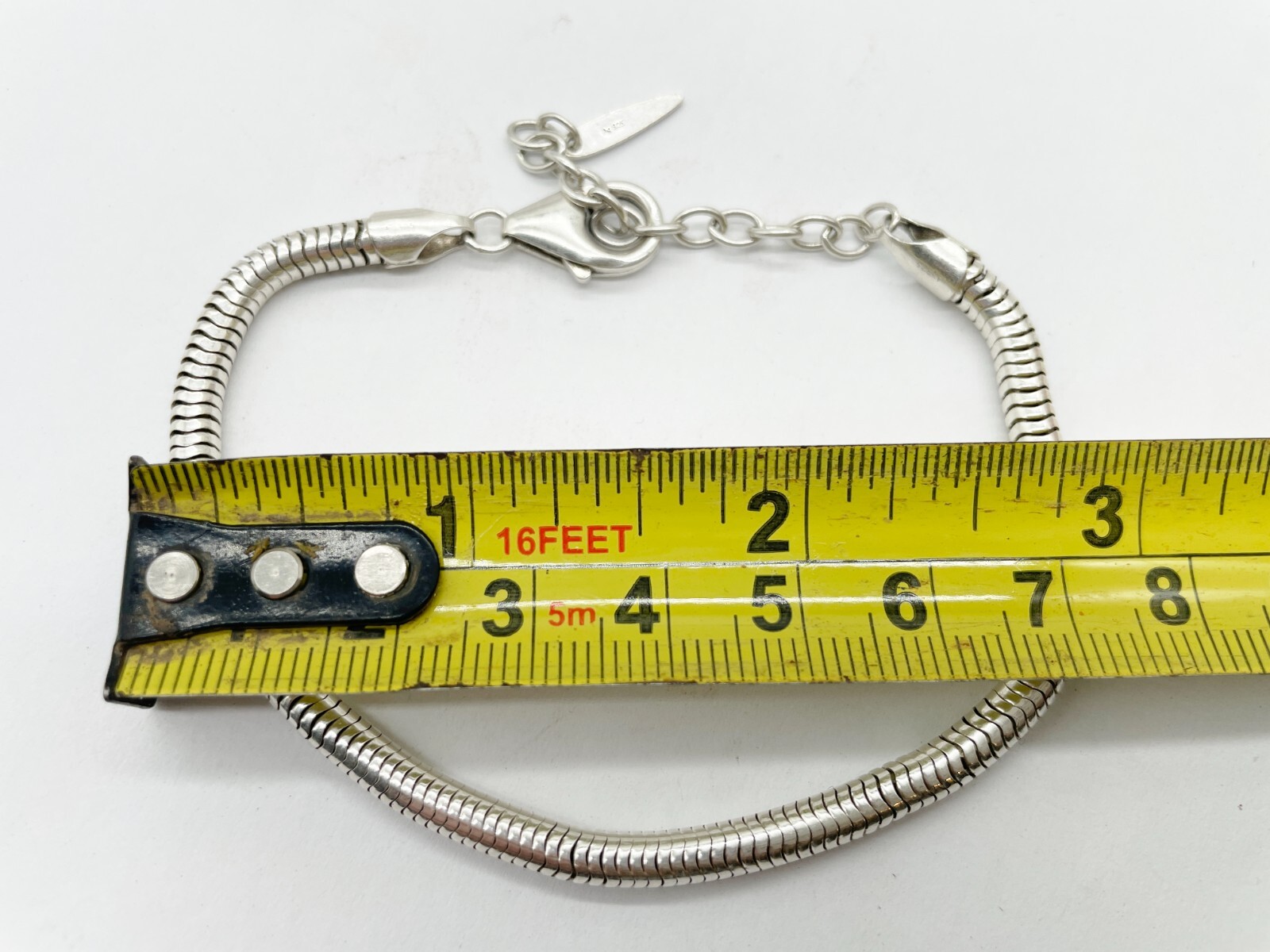 VINTAGE SOLID STERLING SILVER SNAKE ROPE WORK WEL… - image 5