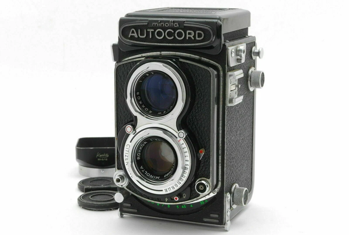 [Exc+5] Minolta Autocord III TLR Film Camera w/ Rokkor 75mm f3.5 Case JAPAN  584