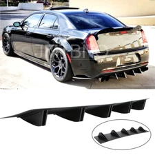 For Chrysler 300 Rear Diffuser Shark Fins Bumper Splitter Chin Spoiler Lip Black