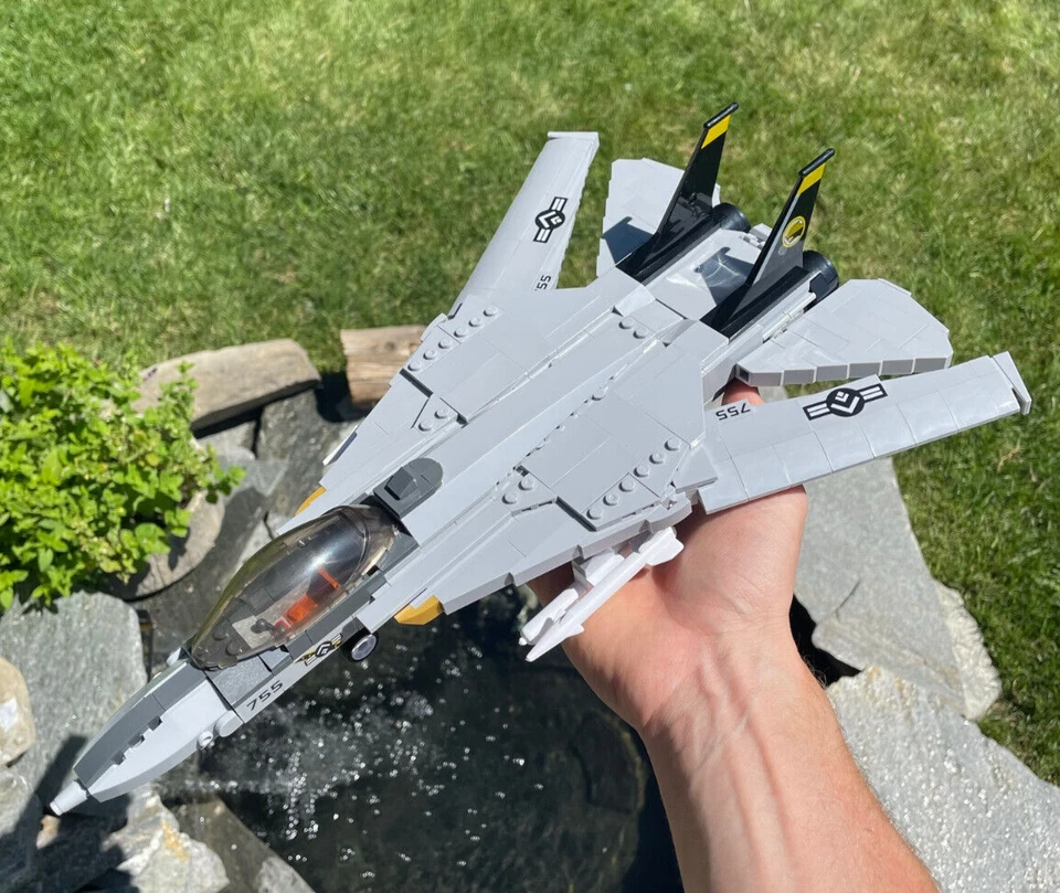 Military MOC F14D US Fighter Jet Aircraft Building Blocks Bricks Model Kids Toys - Image 2 of 4