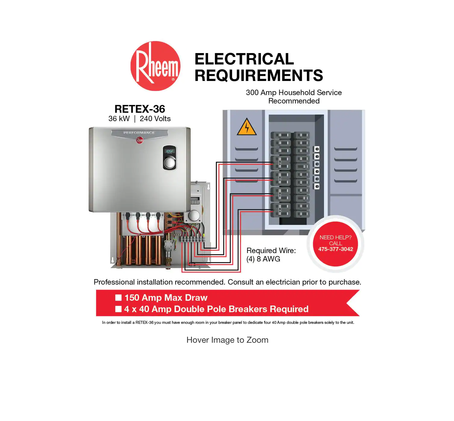 Rheem Electric Tankless Water Heater Breaker Size Hot Water Heater