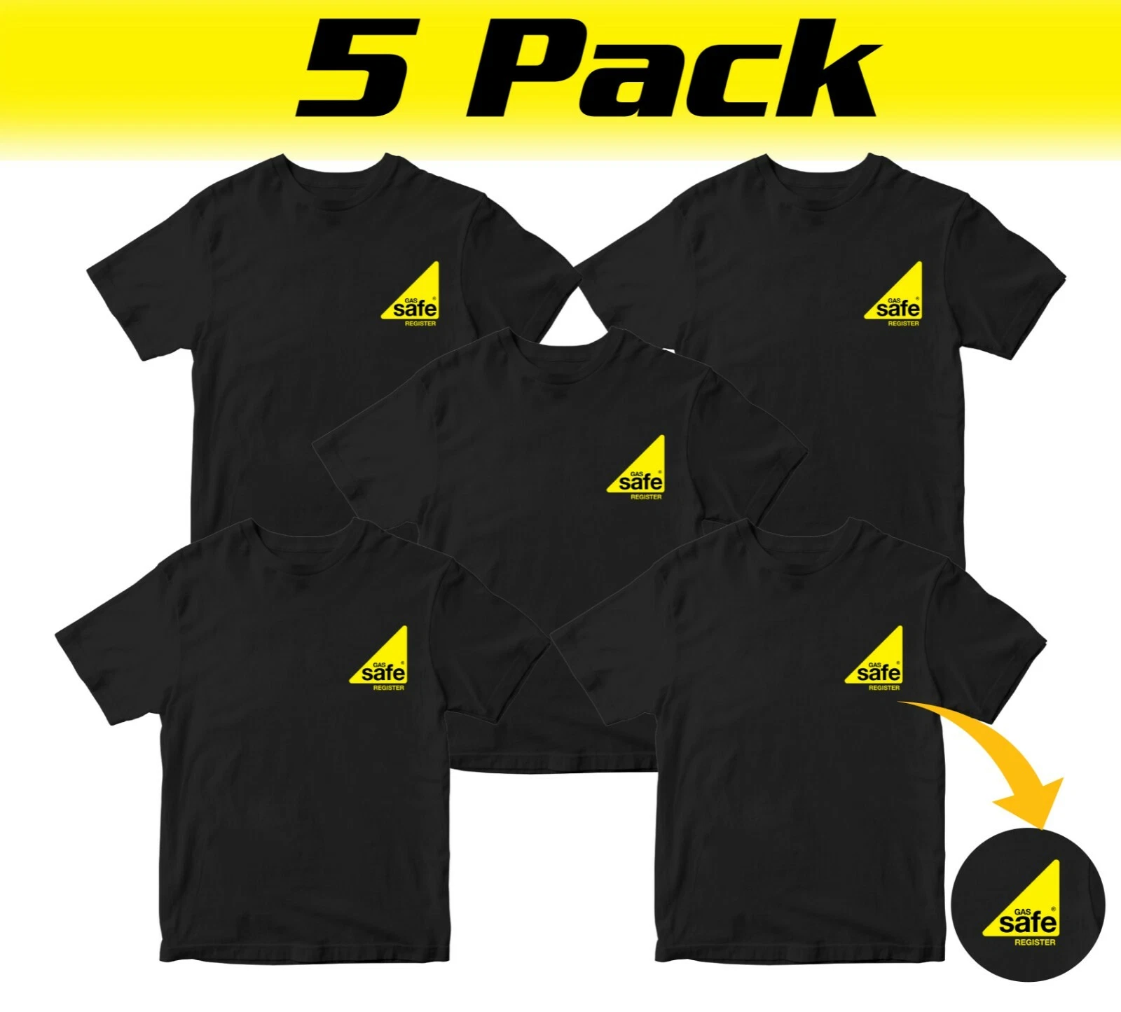 5 Pack Gas Safe Register T-shirt Engineer Work Staff Men Plumber Gas Fitter Top
Opens in a new windo