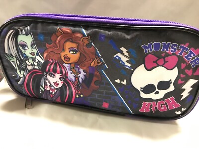 Monster High Fangtastic Pencil Case, 2 Pocket Expandable with Zippers 54161MX
