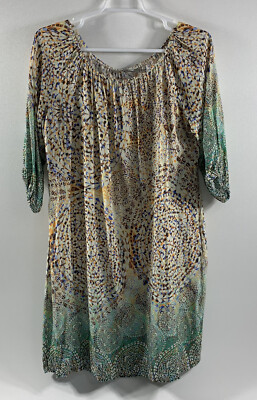 Vintage Niche Nilgun Derman Shift Dress Mixed Print Cottagecore Women s Small S