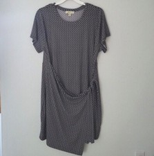 Michael Kors Women's Short sleeve Dress Floral Print MK logo Size 2X Black