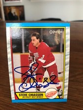 1989-90 OPC O-PEE-CHEE #164 STEVE CHIASSON SIGNED AUTOGRAPHED CARD